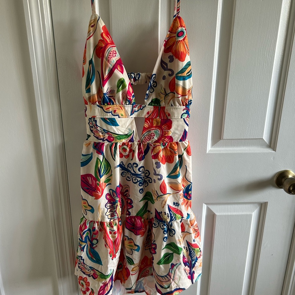 SHEIN Floral Print Dress with Multicolor Design
